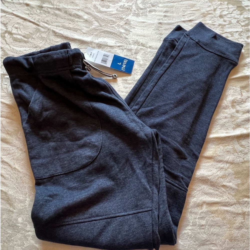 Lee Navy Blue Marled Joggers French Terry/Cotton New NWT Boys youth